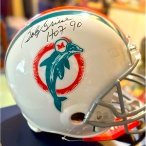 Bob Griese HOF sign helmet. Authentication hologram sticker.